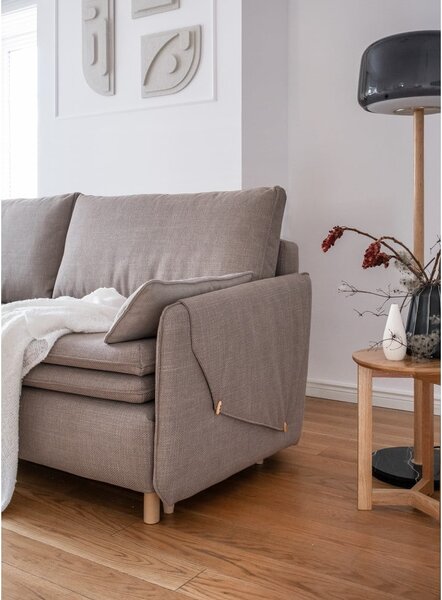 Jasnobrązowa rozkładana sofa 207 cm Simon – Miuform