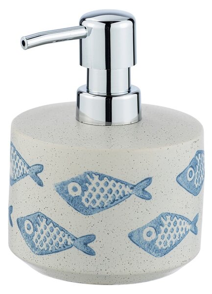 Niebiesko-biały ceramiczny dozownik do mydła Wenko Aquamarin, 475 ml