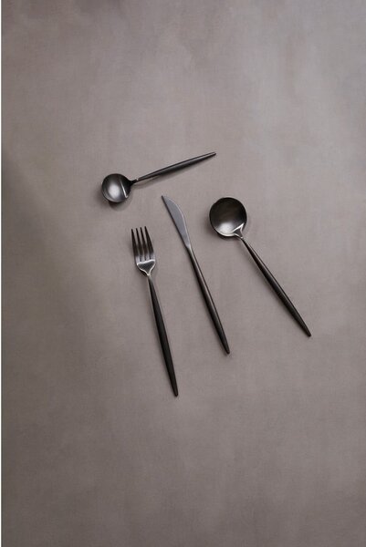 Czarne sztućce ze stali nierdzewnej 16 szt. Modern retro – Premier Housewares