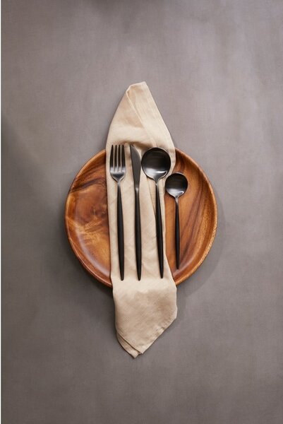 Czarne sztućce ze stali nierdzewnej 16 szt. Modern retro – Premier Housewares