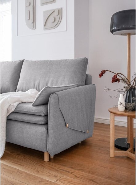 Jasnoszara rozkładana sofa 207 cm Simon – Miuform