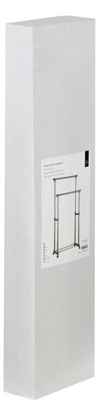 Metalowy teleskopowy stojak na ubrania na kółkach w kolorze srebra – Premier Housewares