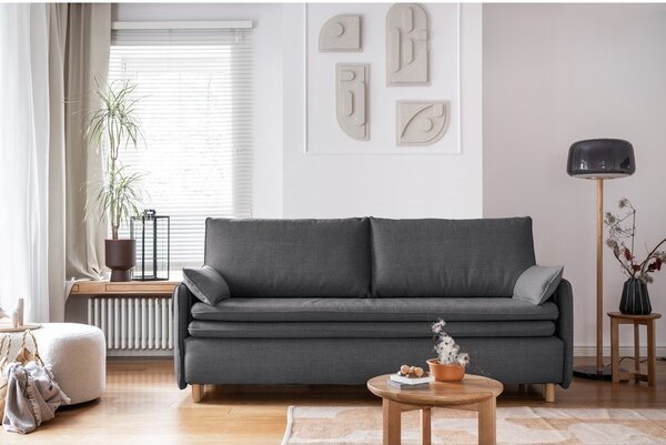 Ciemnoszara rozkładana sofa 207 cm Simon – Miuform