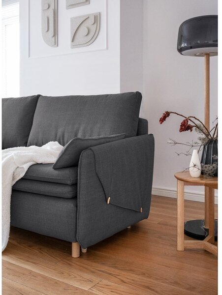 Ciemnoszara rozkładana sofa 207 cm Simon – Miuform