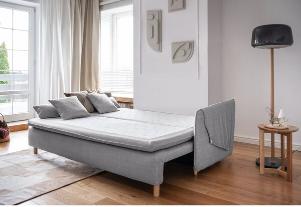Jasnoszara rozkładana sofa 207 cm Simon – Miuform