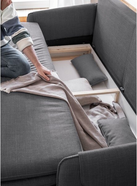 Ciemnoszara rozkładana sofa 207 cm Simon – Miuform