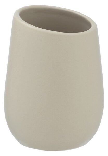 Beżowy ceramiczny kubek na szczoteczki Wenko Badi