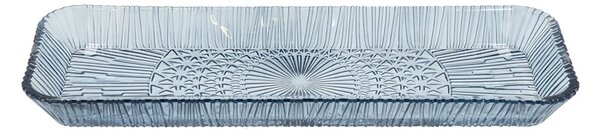 Niebieski szklany półmisek 14x38 cm Kusintha – Bitz