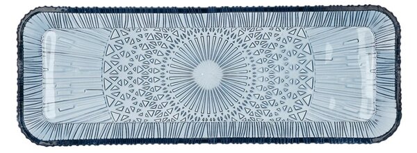 Niebieski szklany półmisek 14x38 cm Kusintha – Bitz