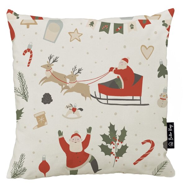 Poszewka na poduszkę ze świątecznym motywem 45x45 cm Happy Santa – Butter Kings
