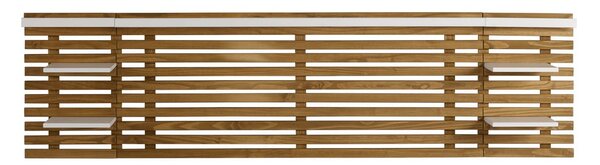 Zagłówek z drewna sosnowego z białymi elementami 240x62 cm Nidra – Marckeric