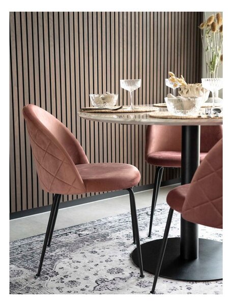 Okrągły stół z blatem w dekorze marmuru ø 110 cm Bolzano – House Nordic