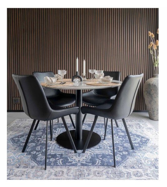 Okrągły stół z blatem w dekorze marmuru ø 110 cm Bolzano – House Nordic