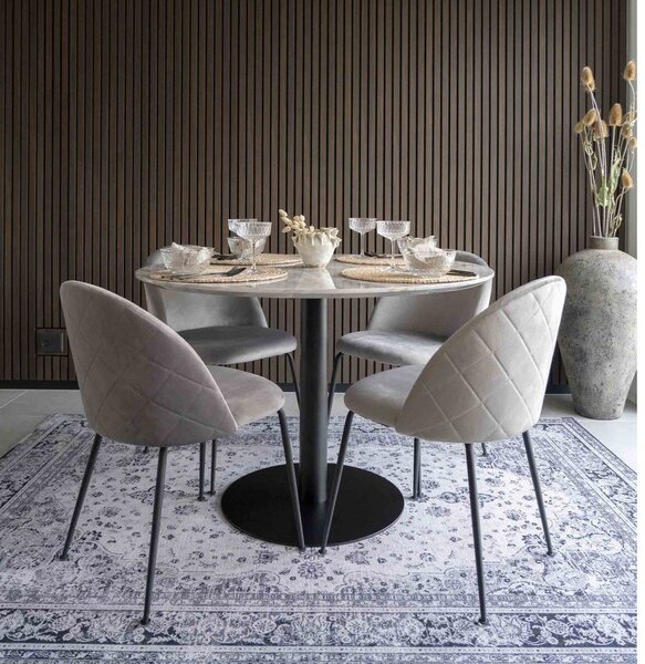 Okrągły stół z blatem w dekorze marmuru ø 110 cm Bolzano – House Nordic