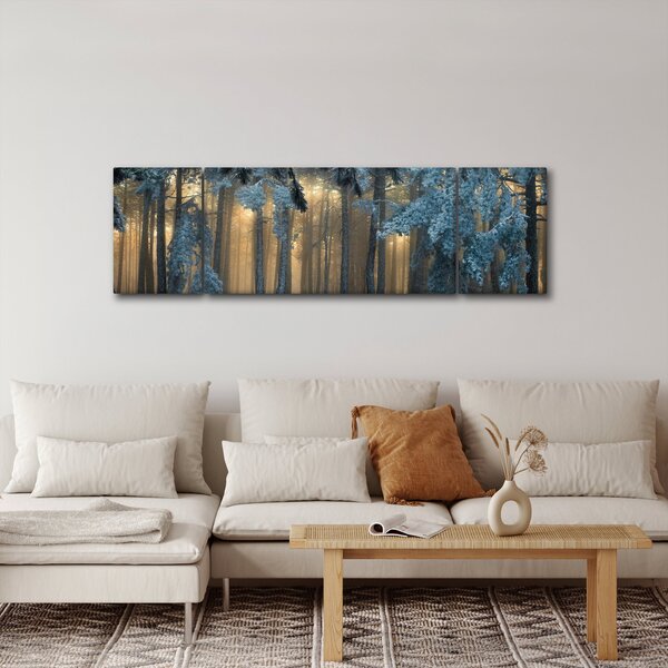 Obraz zaśnieżonego lasu (170x50 cm)