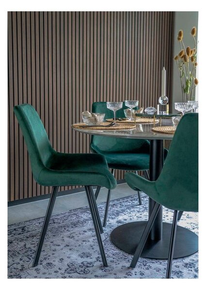 Okrągły stół z blatem w dekorze marmuru ø 110 cm Bolzano – House Nordic