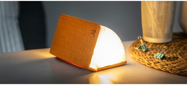 Pomarańczowa lampka stołowa LED w kształcie książki Gingko Booklight
