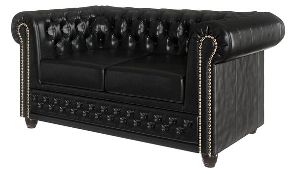 Czarna sofa z imitacji skóry 148 cm York – Ropez