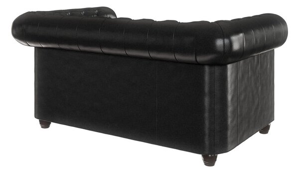 Czarna sofa z imitacji skóry 148 cm York – Ropez