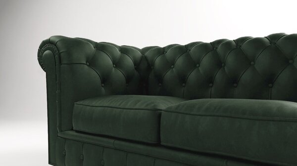 Ciemnozielona aksamitna sofa 230 cm Cambridge – Ropez