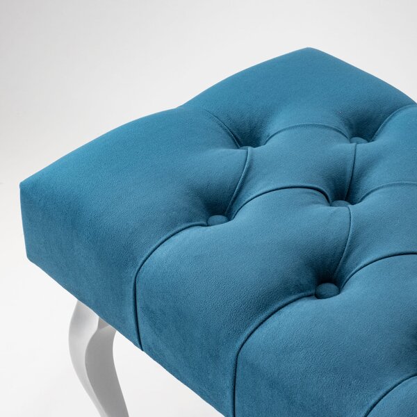 Ławka pikowana Chesterfield Turquoise