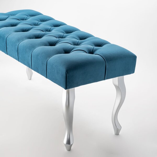 Ławka pikowana Chesterfield Turquoise