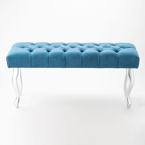 Ławka pikowana Chesterfield Turquoise