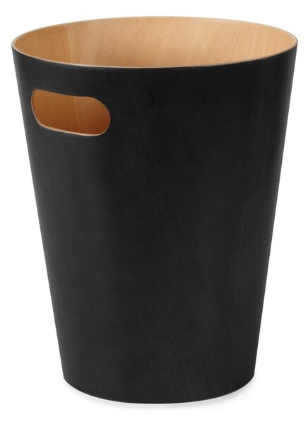 Czarny biurowy kosz na śmieci 7,5 l Woodrow – Umbra