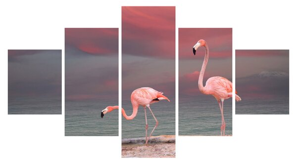 Obraz flamingów (125x70 cm)