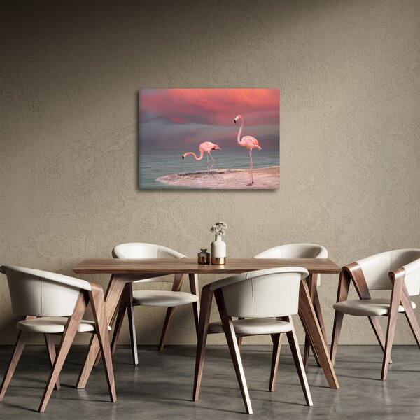 Obraz flamingów (70x50 cm)