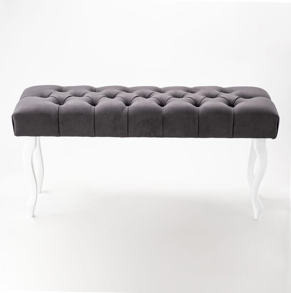 Ławka pikowana Chesterfield Anthracite
