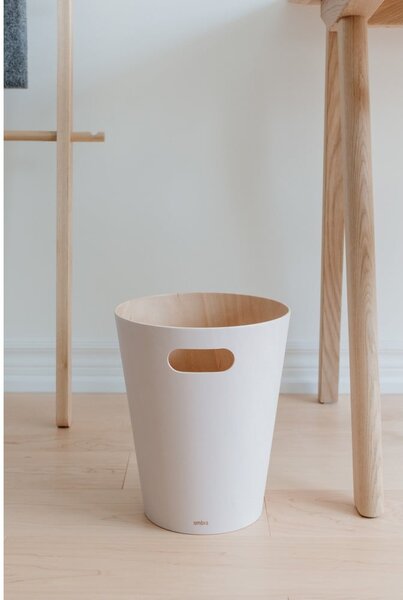 Beżowy biurowy kosz na śmieci 7,5 l Woodrow – Umbra