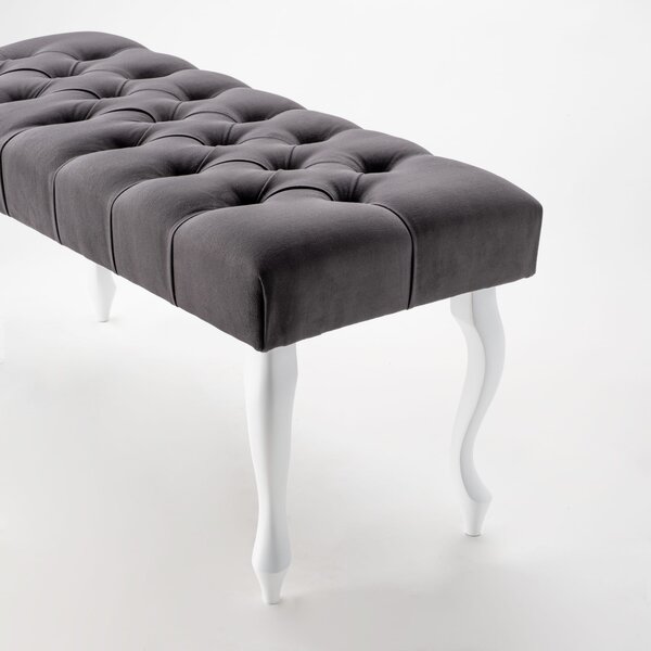 Ławka pikowana Chesterfield Anthracite
