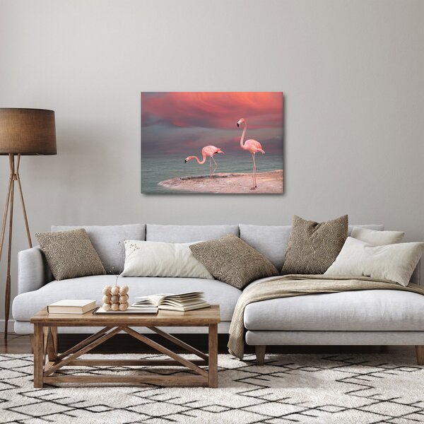 Obraz flamingów (70x50 cm)