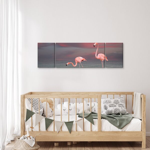 Obraz flamingów (170x50 cm)