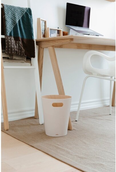 Beżowy biurowy kosz na śmieci 7,5 l Woodrow – Umbra