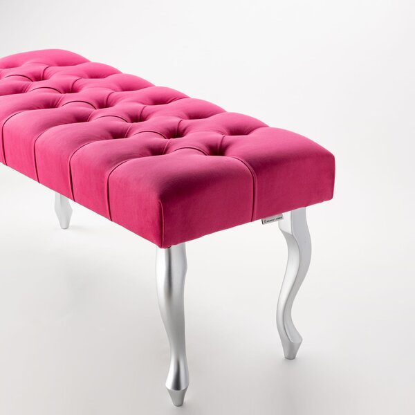 Ławka pikowana Chesterfield Fuchsia
