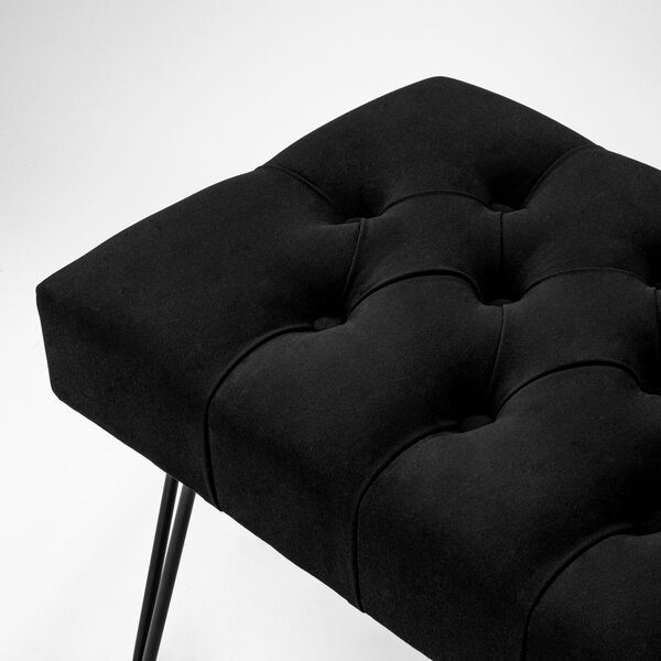 Ławka Pikowana Industrialna PIN Black - LOFT
