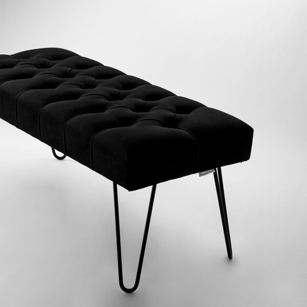 Ławka Pikowana Industrialna PIN Black - LOFT