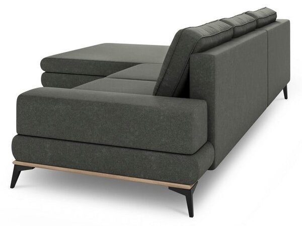 Ciemnoszary rozkładany narożnik Windsor & Co Sofas Planet, lewostronny