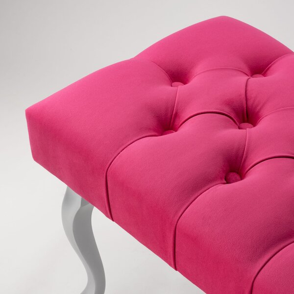 Ławka pikowana Chesterfield Fuchsia
