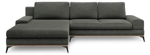 Ciemnoszary rozkładany narożnik Windsor & Co Sofas Planet, lewostronny