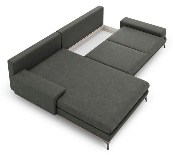 Ciemnoszary rozkładany narożnik Windsor & Co Sofas Planet, lewostronny