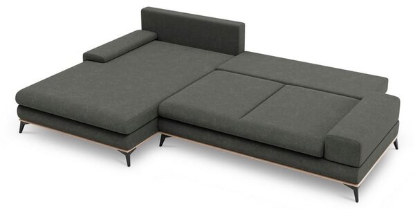 Ciemnoszary rozkładany narożnik Windsor & Co Sofas Planet, lewostronny