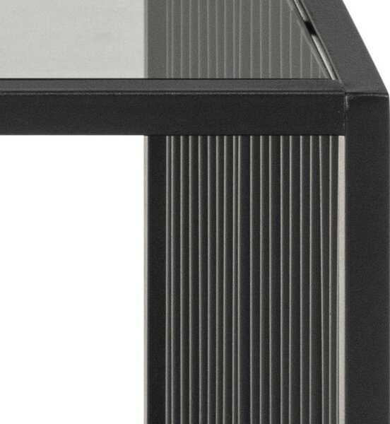 Czarny stolik ze szklanym blatem 60x120 cm Strington – Actona