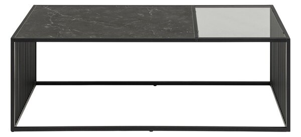 Czarny stolik ze szklanym blatem 60x120 cm Strington – Actona