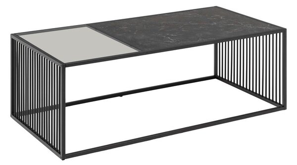 Czarny stolik ze szklanym blatem 60x120 cm Strington – Actona