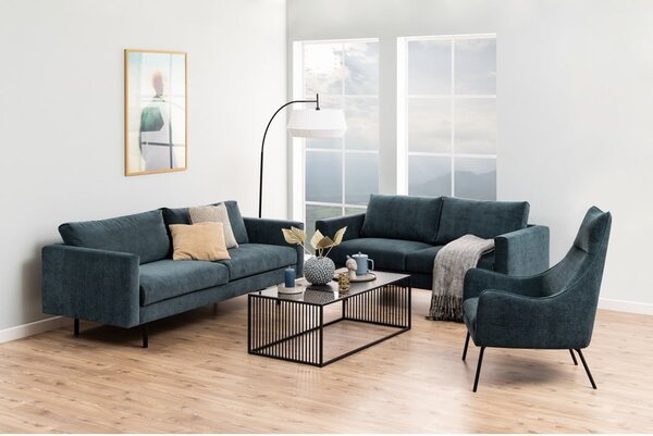 Czarny stolik ze szklanym blatem 60x120 cm Strington – Actona