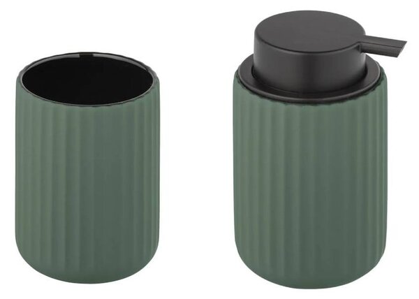 Zielony zestaw ceramicznych akcesoriów łazienkowych Belluno – Wenko