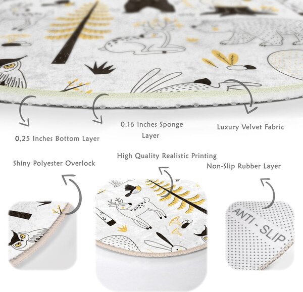Żółto-biały dywan dziecięcy ø 80 cm Comfort – Mila Home